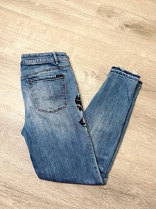 White House black market floral skinny ankle jeans Size 8 Excellent condition - Picture 1 of 8