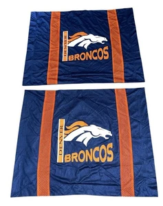 Set of 2 DENVER BRONCOS Pillow Cases / Shams 30” x 23” ~ Very Nice Condition - Picture 1 of 5