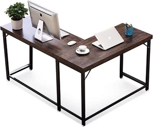 Ivinta L-Shaped Computer Desk Home Office Corner Writing Table Workstation - Picture 1 of 38