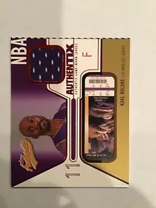 GAME-USED KARL MALONE 2003-04 FLEER AUTHENTIX #JA-KM2 JERSEY RELIC LAKERS - Picture 1 of 2