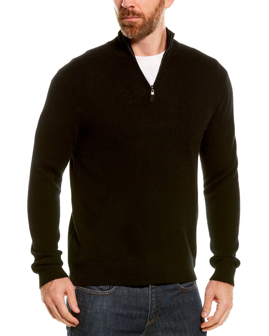 Qi Cashmere 1/4-Zip Mock Sweater Men's 