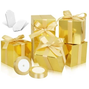 Gold Gift Boxes 5x5x5 30 Pack Paper Gift Boxes with Lids for Gift Bridesmaid ... - Picture 1 of 6