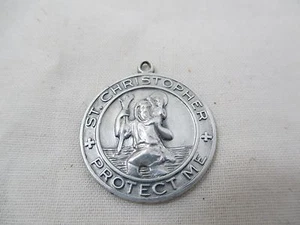 Vintage M de Jean Sterling Silber St. Christophorus Medaille - Bild 1 von 6