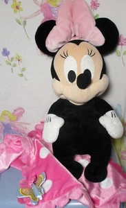 Disney Babies Minnie Mouse Black Pink w/ blanket Plush 13" - Picture 1 of 3