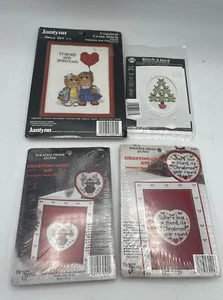 2 Counted Cross Stitch Greeting Card Kit & Ornament Frame, 1 card, 1 frame - Picture 1 of 6