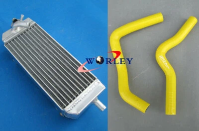Radiador aluminio y manguera amarilla para Suzuki RM85 RM 85 L 2002-2019 03 04 05 06 07 Foto 1 de 4