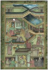 Handmade Persian Miniature Painting Of Persian Court (Darbar) Scene 15x21 Inches