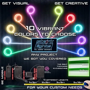 Thicker Neon LED Light Glow EL Wire + Control String Strip Rope Tube Decor Party - Picture 1 of 17