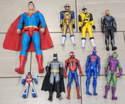 9 DC Comics Marvel Spiderman Batman Green Goblin Action Figures Power Rangers ++ - Image 1 of 4