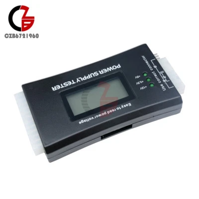 LCD COMPUTER PC POWER SUPPLY TESTER 20/24 4/6/8 PIN FOR SATA IDE HDD ATX ITX BTX - Image 1 of 4