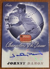 Johnny DAMON🔥2013 America's Pastime Characters of the Game Auto #CG-JD 1/25