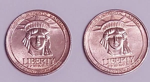 (2) 1986 Sears 100th Anniversary Statue of Liberty Authentic Copper Coins/Tokens - Bild 1 von 2