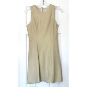 Porter Grey Perforated Leather A-Line Mini Dress in Natural Size 0 ($995) - Picture 1 of 11