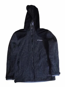 Columbia Mens Omni Wind Block Wool Blend Hooded Jacket Gray Black Medium - Picture 1 of 4