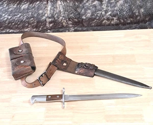 Swiss Bayonet Knife M1918 Schmidt-Rubin VICTORINOX Scabbard Frog Pouch Belt WW2 - Picture 1 of 22