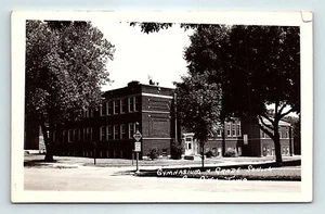 Postcard RPPC Iowa Gymnasium & Elementary Grade School Sac City, IA c1950 - Picture 1 of 3