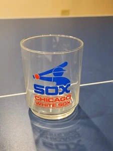 Vintage 1980er Chicago White Sox Baseball Throwback Logo Whiskey Becher 4" Glas - Bild 1 von 1