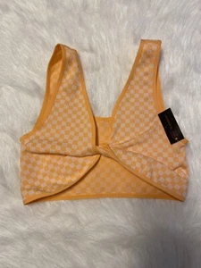 No Boundaries Bra Womens Juniors Size Medium Orange Twist Back Bralette - Picture 1 of 7