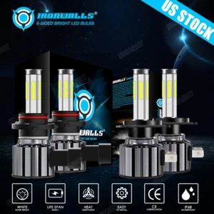 6-Sides 9005 H7 LED Headlight High Low Beam White For Hyundai Tucson 2019 - 2024 - Picture 1 of 12