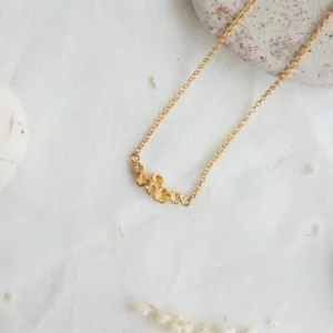 New Mother of Pearl Sterling Silver 925 Gold Plating Necklace Handmade Engrave - Picture 1 of 3