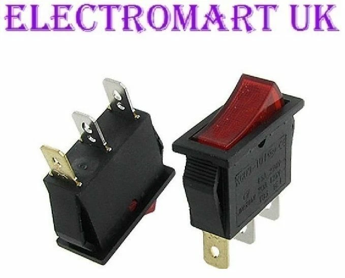 ARCHWAY KEBAB DONER MACHINE MAINS POWER ON OFF RED NEON ROCKER SWITCH SPST 16A - Image 1 of 1