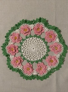 Vintage Crochet Doily, 13” Multi Colors - Picture 1 of 5
