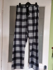 Ladies Black Check Sleep Trousers Size 14-16 - Picture 1 of 4