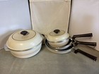 REGAL WARE 11" Dutch Oven Roaster & 8” pan w/ lids, 11” & 9”  skillets, striped
