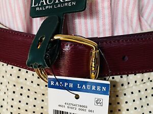 Lauren Ralph Lauren Ladies Radish Leather Dress Belt Sz L. Brand New.