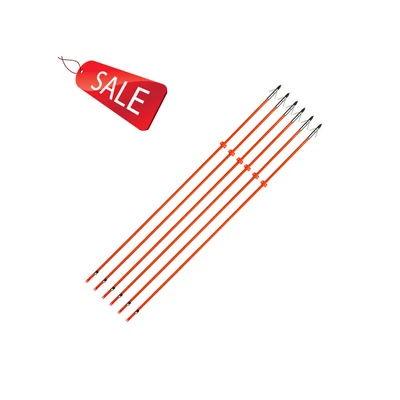 3件装32英寸弓形钓鱼箭宽头尖带安全滑动玻璃纤维轴新品 — 第 1/4 张图片