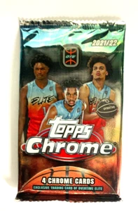 NBA BASKETBALL-2021/22 Topps Cromo Sobre el Tiempo Elite-Paquete de 4 Tarjetas-Insertos/Autos? - Imagen 1 de 2