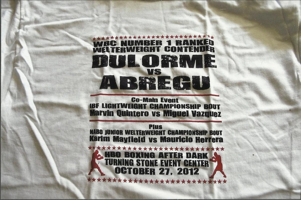 CAMISA BOXING THOMAS DULORME VS LUIS ABREGU IN SITU L HBO AFTER DARK EL FRANCES Foto 1 de 1