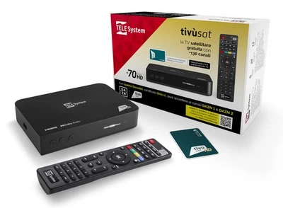 TELE System Decoder Satellitare TS9019HEVC Smartcard tivùsat Classic Inclusa - Immagine 1 di 4