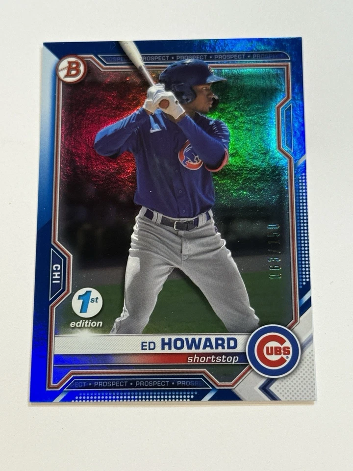 2021 Bowman Draft 1st Edition - Ed Howard #BD-198 Blue Foil /150 (RC) - Image 1 of 4