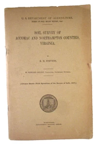 Vtg 1920 SOIL SURVEY OF ACCOMAC & NORTHAMPTON COUNTIES VA US DEPT AGRICULTURE - Picture 1 of 13