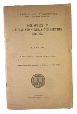 Vtg 1920 SOIL SURVEY OF ACCOMAC & NORTHAMPTON COUNTIES VA US DEPT AGRICULTURE - Image 1 of 4
