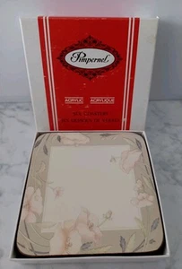 Vintage Pimpernel Acrylic Cork Back Nouveau 0226218 6 Coasters & Box - Picture 1 of 9