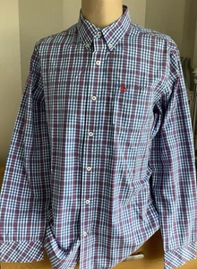 Timberland Earthkeepers Regular Fit Blue/Red Check Cotton Shirt Size Medium - Picture 1 of 9