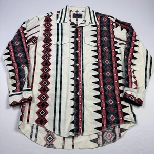 Wrangler Vintage Western Shirt Brushpopper Southwestern Multicolor Men's 16.5-34 - Picture 1 of 11