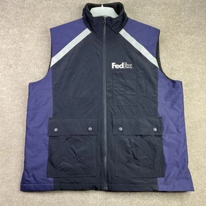 FedEx Vest Stan Herman Mens XL Black Reflective Water Resistant Delivery Uniform - Picture 1 of 7
