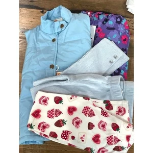 Neu mit Etikett Mädchen Gr. 6-7 Leggings bauschige Weste Kapuze Mantel Blumenmuster pastellblau lila pink - Bild 1 von 15