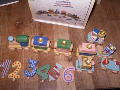 Toys Pure GEBURTSTAGSZUG  Holz  Zahlen 1-6 Kindergeburtstag Deko Geburtstagsdeko - Bild 1 von 4