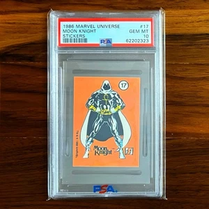 1986 Marvel Universe Stickers "Moon Knight" #17 PSA 10! VHTF 🔰 - Picture 1 of 2
