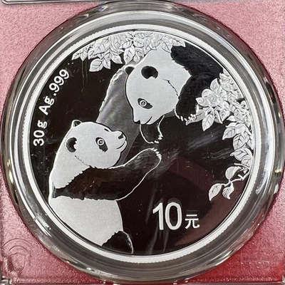 Moneda panda china de plata fina 2023 graduación profesional MS70 30 g .999 Foto 1 de 4