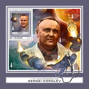 Santo Tomás - Sergei Korolev 2017 - Hoja de recuerdo de estampillas - ST17413b - Imagen 1 de 1