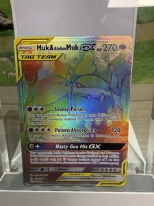 Muk & Alolan Muk GX 220/214 Pokémon Unbroken Bonds Secret Rainbow Holo NM - Picture 1 of 3