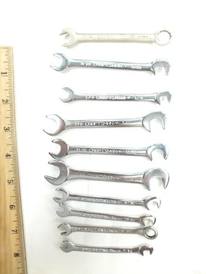 LOTE DE 10 LLAVES DE ENCENDIDO CRAFTSMAN USA TOOLS EXTREMO ABIERTO Y COMBINACIÓN - HECHAS EN EE. UU. Foto 1 de 4