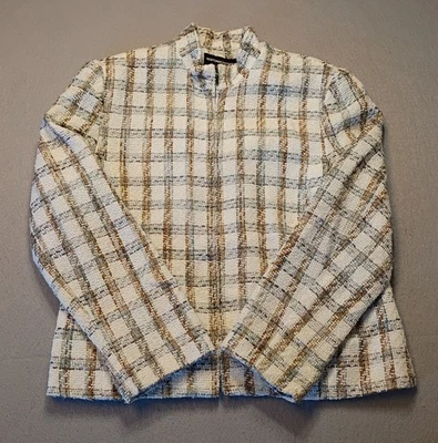 Chaqueta Blazer De Colección Norton McNaughton Talla 12 Cuadros Marrón Crema Retro Negocios  Foto 1 de 4