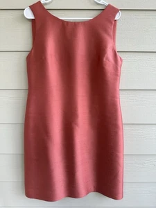 Talbots Kleid 12 koralle Rohseide Wollmischung Etui Reißverschluss hinten gefüttert formell Herbst gebraucht, in einwandfreiem Zustand - Bild 1 von 15