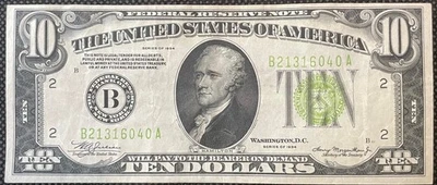 1934 $10 FRN **LIME GREEN SEAL IN EXCEPTIONALLY FINE CONDITION!** A RARE BEAUTY! - Image 1 of 4